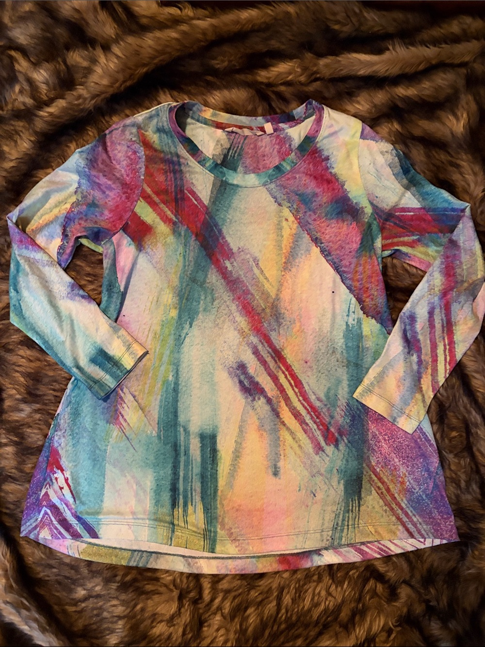 Soft Surroundings Dale Abstract Watercolor Tunic Large Size Multicolor BOHO